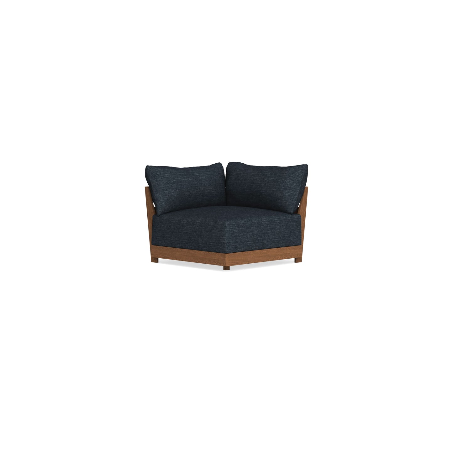 Modular Bondi Espresso Corner Chair in Baltic Blue | Memory Foam Blend
