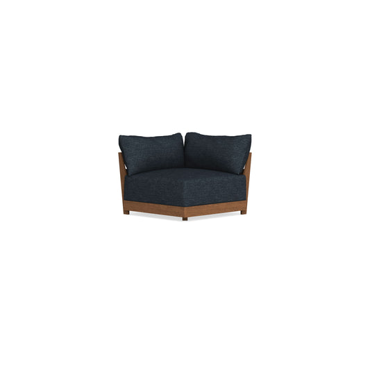 Modular Bondi Espresso Corner Chair in Baltic Blue | Memory Foam Blend