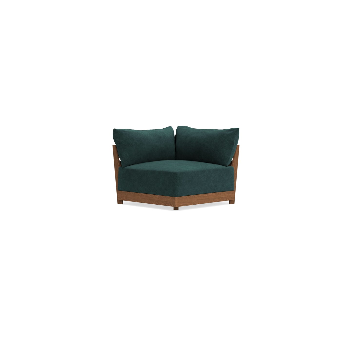 Modular Bondi Espresso Corner Chair in Harbor Blue | Memory Foam Blend