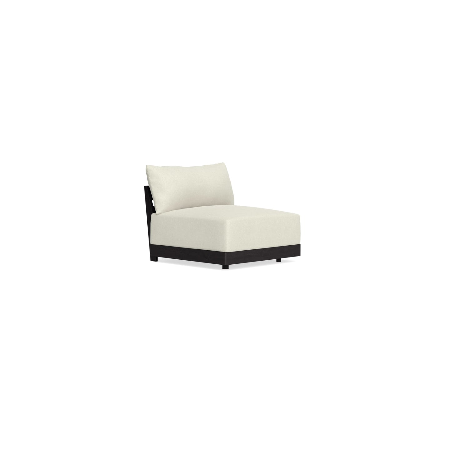 Modular Bondi Black Armless Chair in Eggshell | Memory Foam Blend