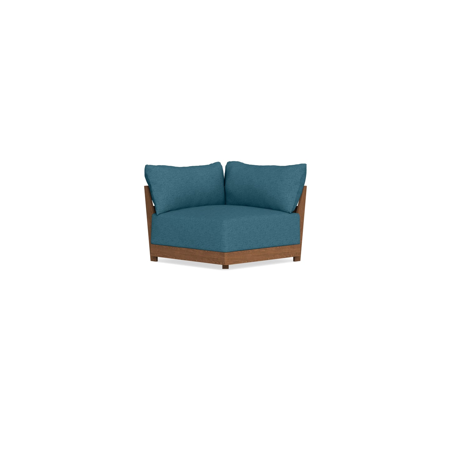 Modular Bondi Espresso Corner Chair in Aegean Blue | Memory Foam Blend