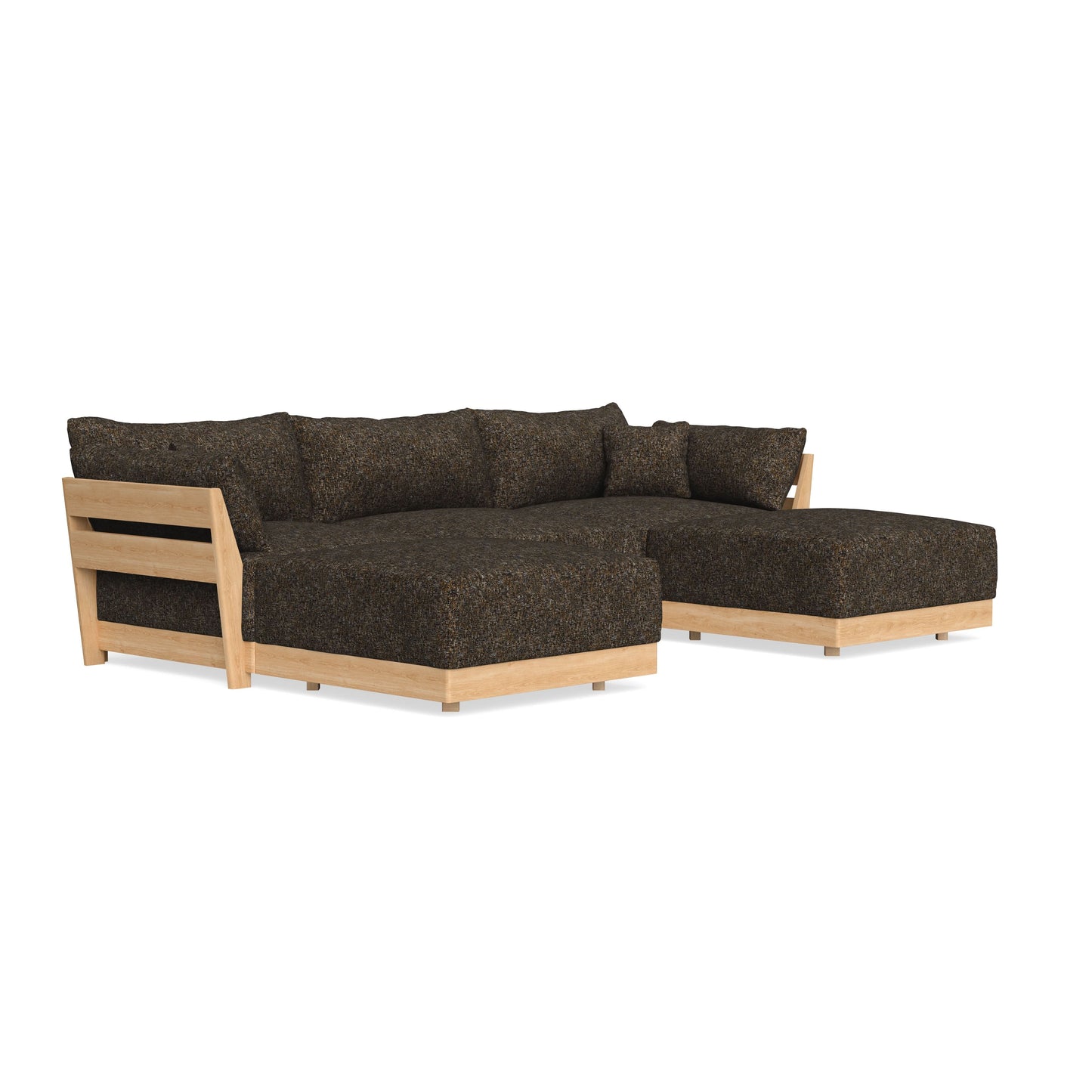 Modular Bondi Latte 3-Seater U-Sectional in Phantom | Memory Foam Blend