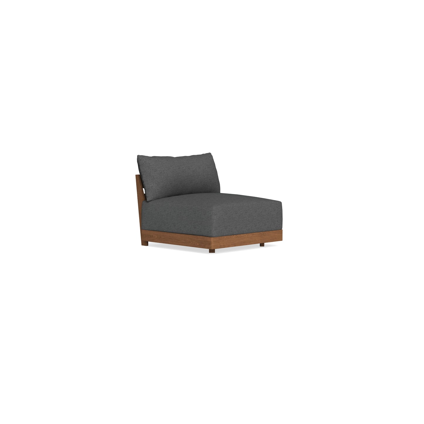 Modular Bondi Espresso Armless Chair in Pebble | Memory Foam Blend