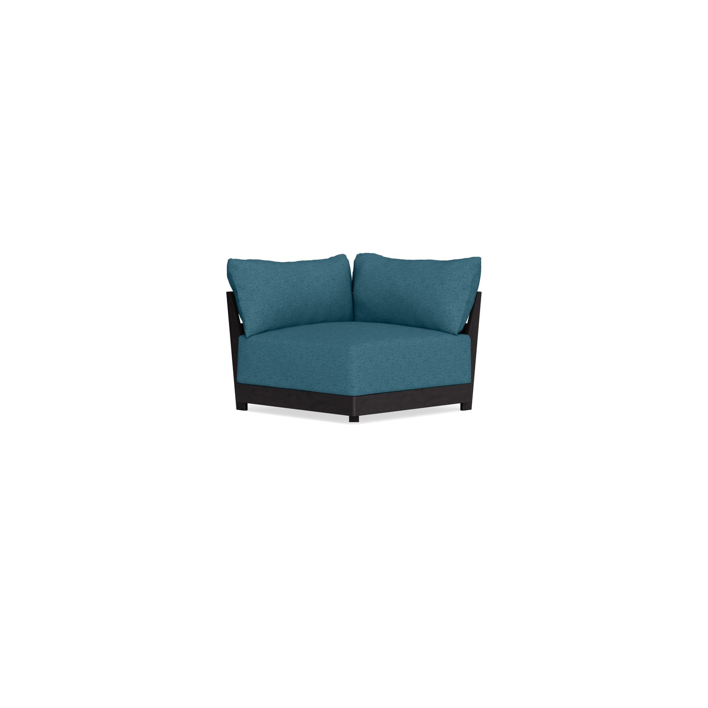 Modular Bondi Black Corner Chair in Aegean Blue | Memory Foam Blend