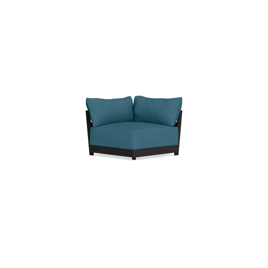 Modular Bondi Black Corner Chair in Aegean Blue | Memory Foam Blend