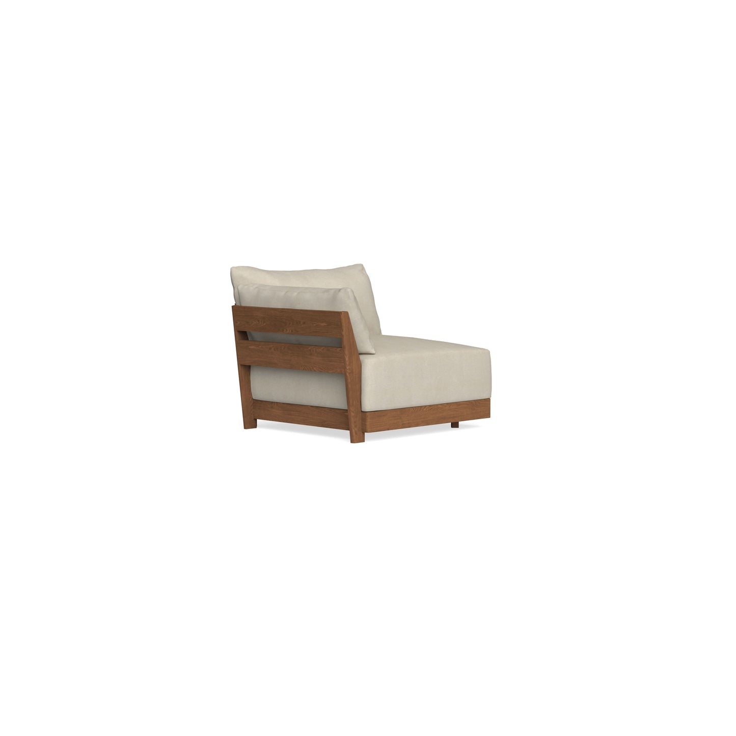 Modular Bondi Espresso End Chair in Almond | Memory Foam Blend