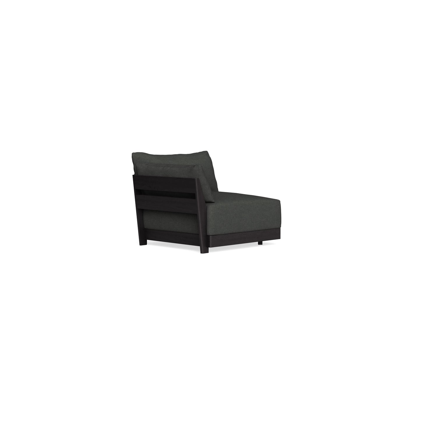 Modular Bondi Black End Chair in Raven Gray | Memory Foam Blend