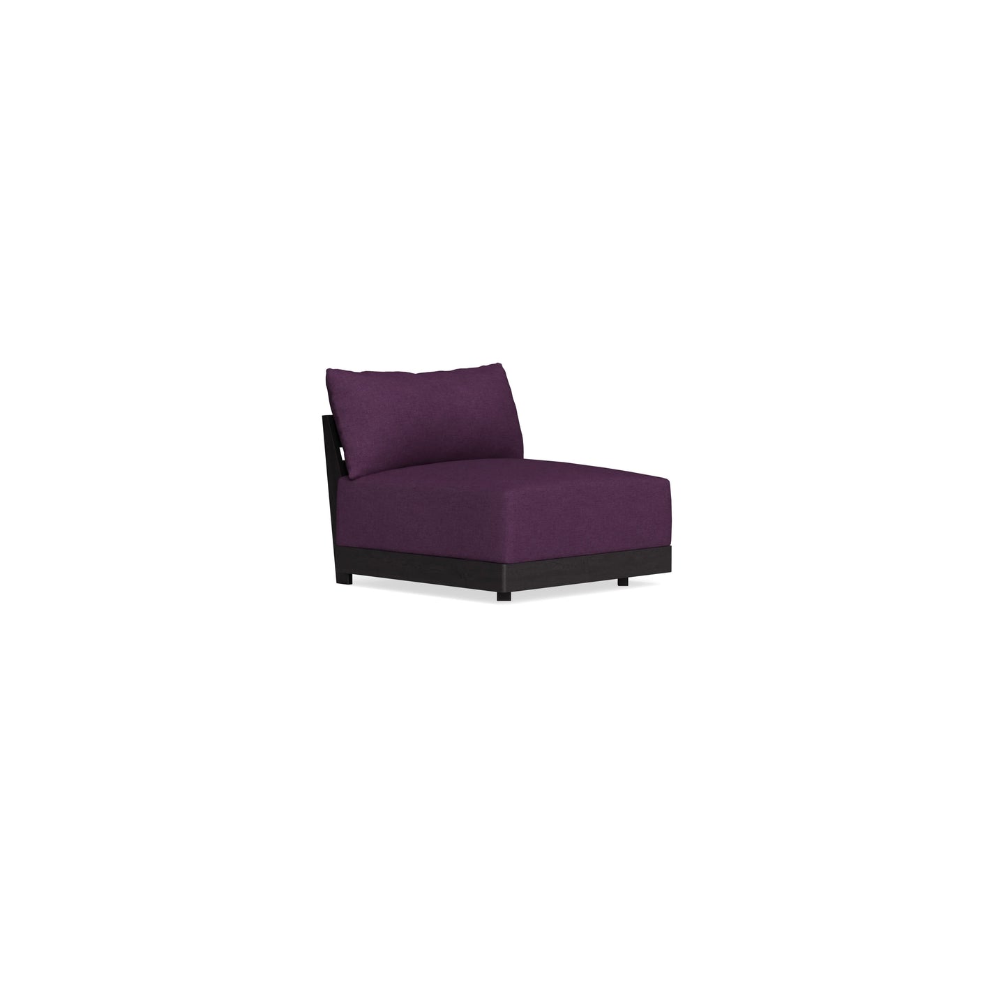 Modular Bondi Black Armless Chair in Aubergine | Memory Foam Blend