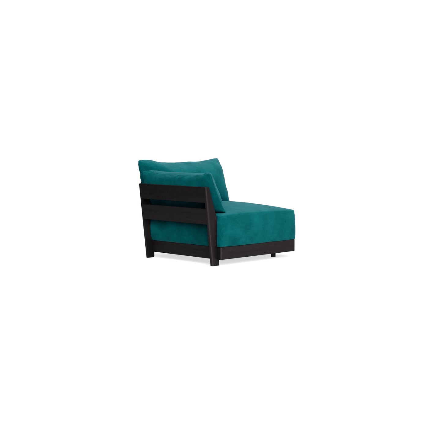 Modular Bondi Black End Chair in Peacock | Memory Foam Blend