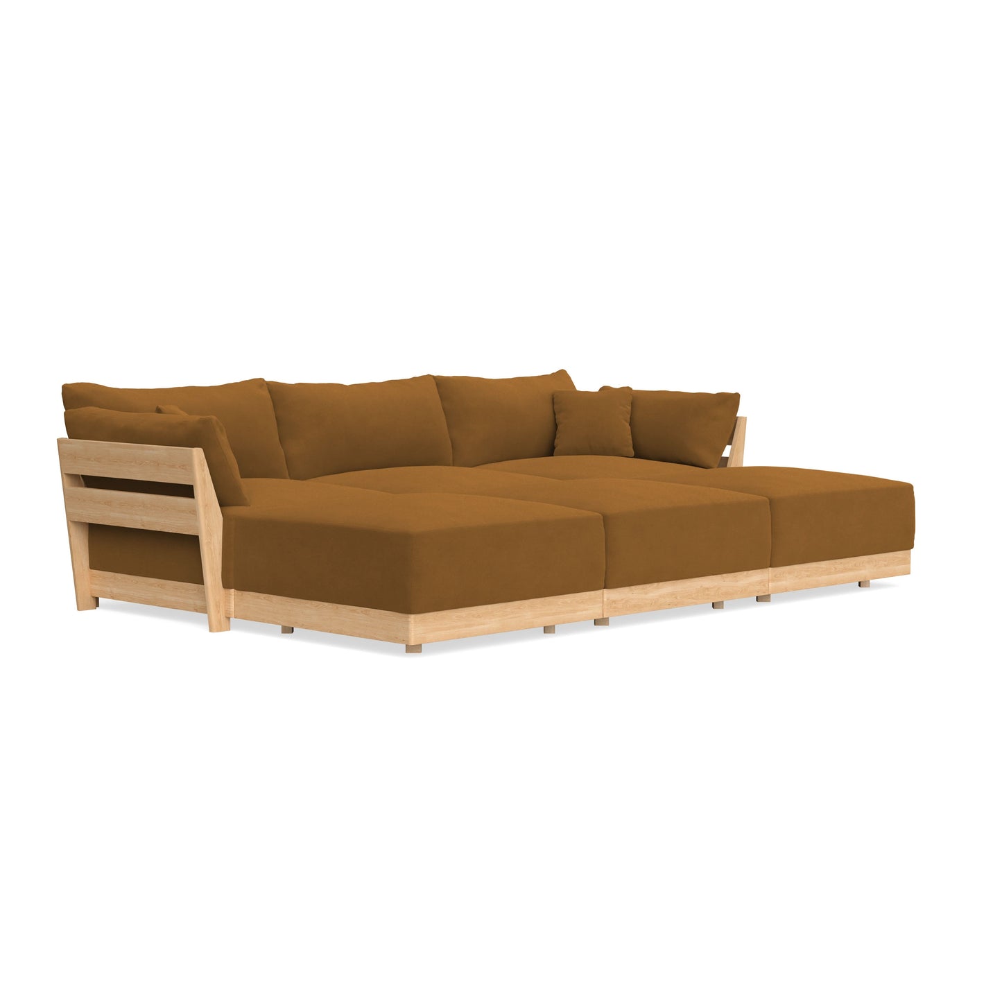 Slipcover Only - Modular Bondi 3-Seater Daybed Sofa Sectional in Cognac