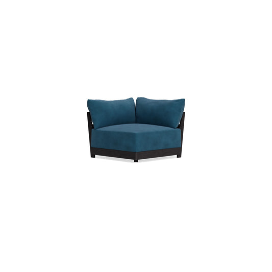 Modular Bondi Black Corner Chair in Commodore Blue | Memory Foam Blend