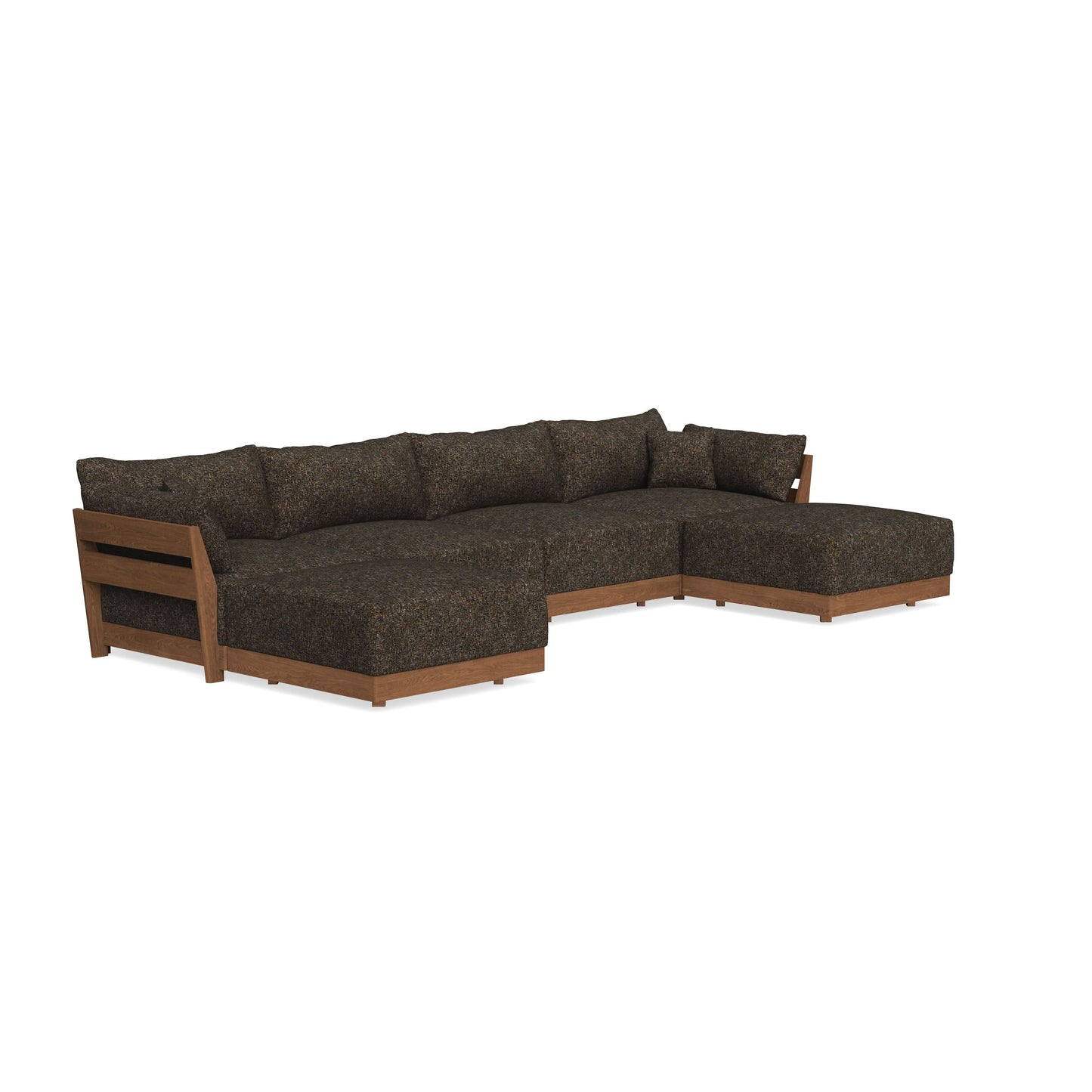 Modular Bondi Espresso 4-Seater U-Sectional in Phantom | Memory Foam Blend