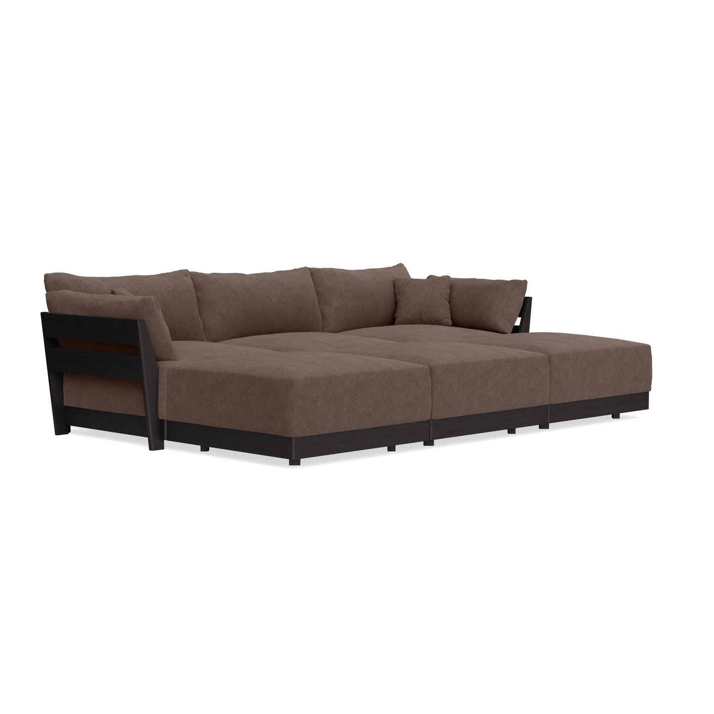 Modular Bondi Black 3-Seater Daybed Sofa Sectional in Chocolate | Classic Blend