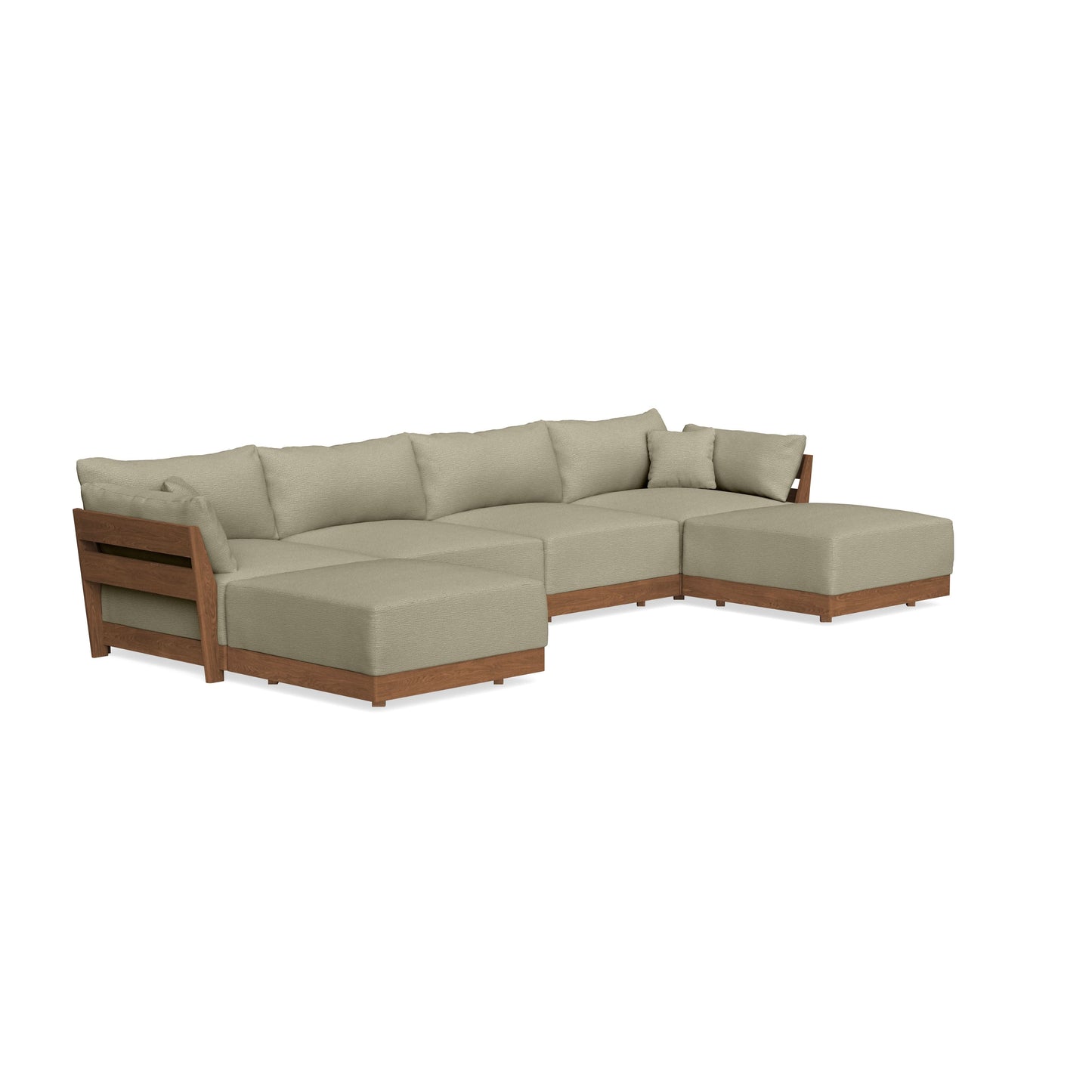 Modular Bondi Espresso 4-Seater U-Sectional in Cappuccino | Memory Foam Blend