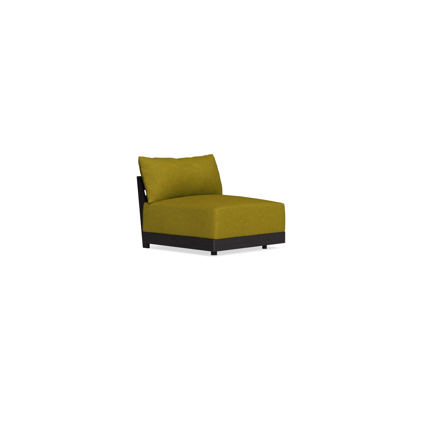 Modular Bondi Black Armless Chair in Olive Green | Memory Foam Blend