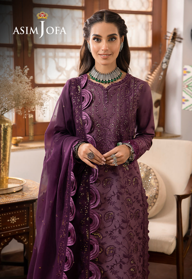 AJSW-06 EMBROIDERED LAWN SILK 3 PCS