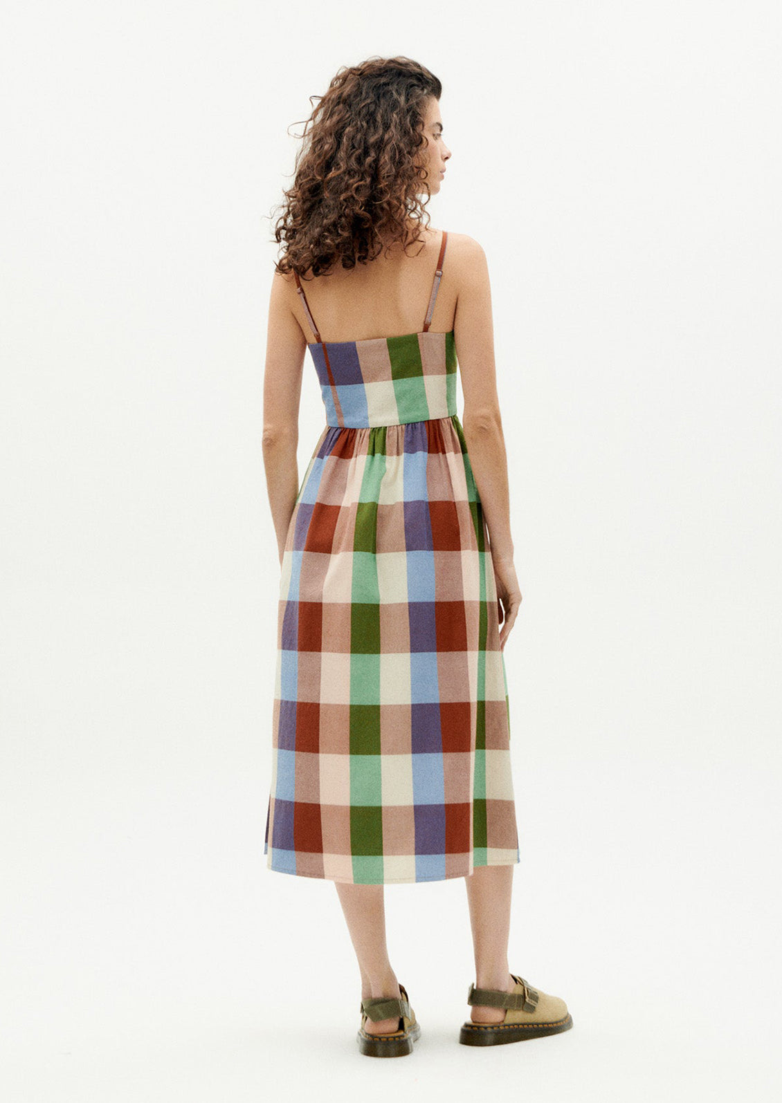 Paola Dress in Multicolor Madras