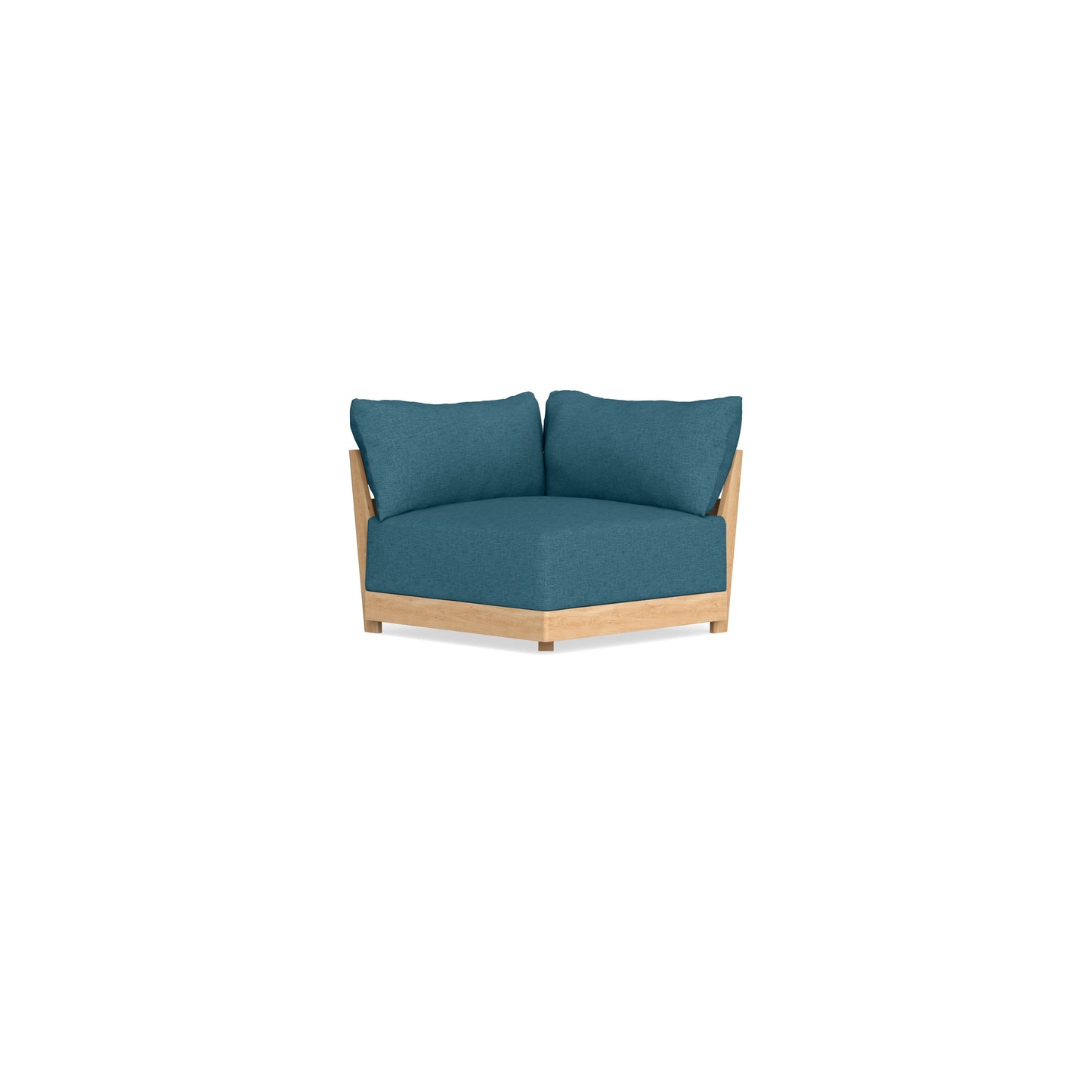 Modular Bondi Latte Corner Chair in Aegean Blue | Memory Foam Blend