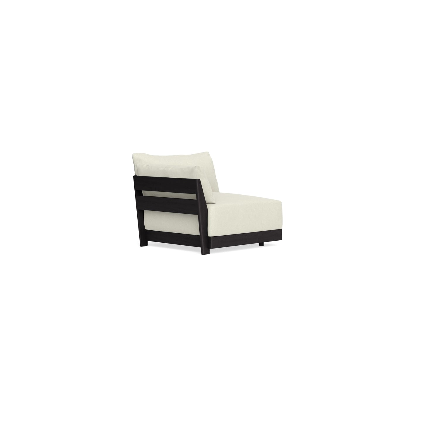 Modular Bondi Black End Chair in Eggshell | Memory Foam Blend
