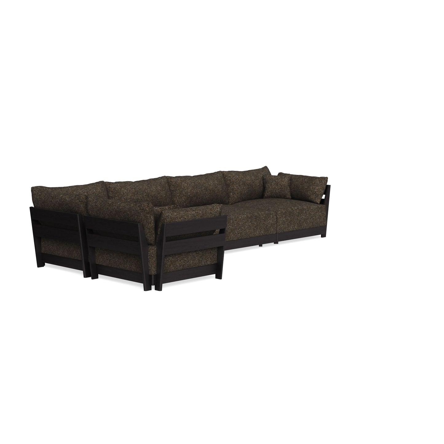 Modular Bondi Black 5-Seater L-Sectional in Phantom | Memory Foam Blend