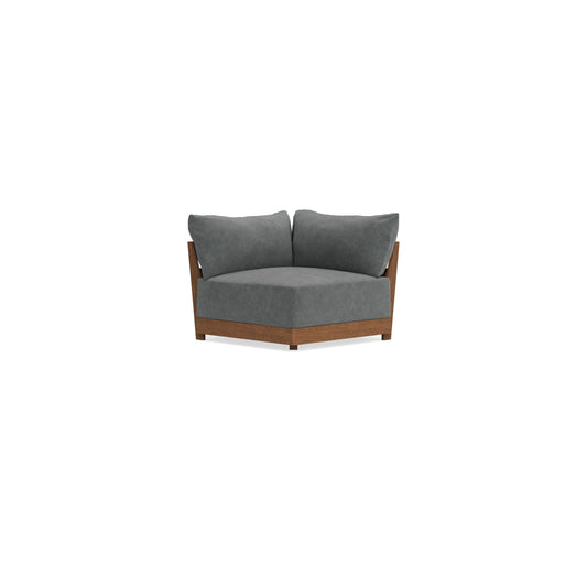 Modular Bondi Espresso Corner Chair in Chimney Gray | Memory Foam Blend