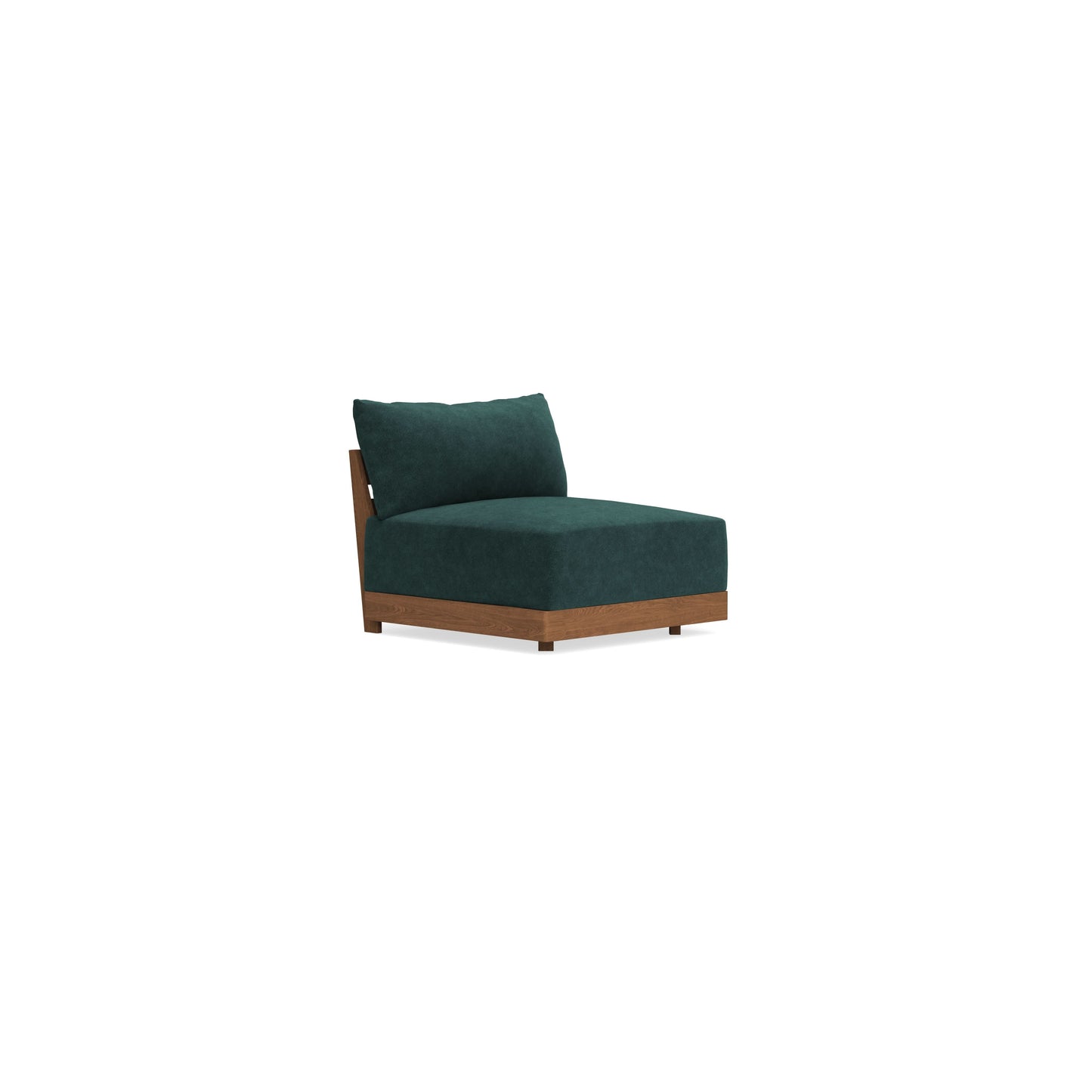 Modular Bondi Espresso Armless Chair in Harbor Blue | Memory Foam Blend