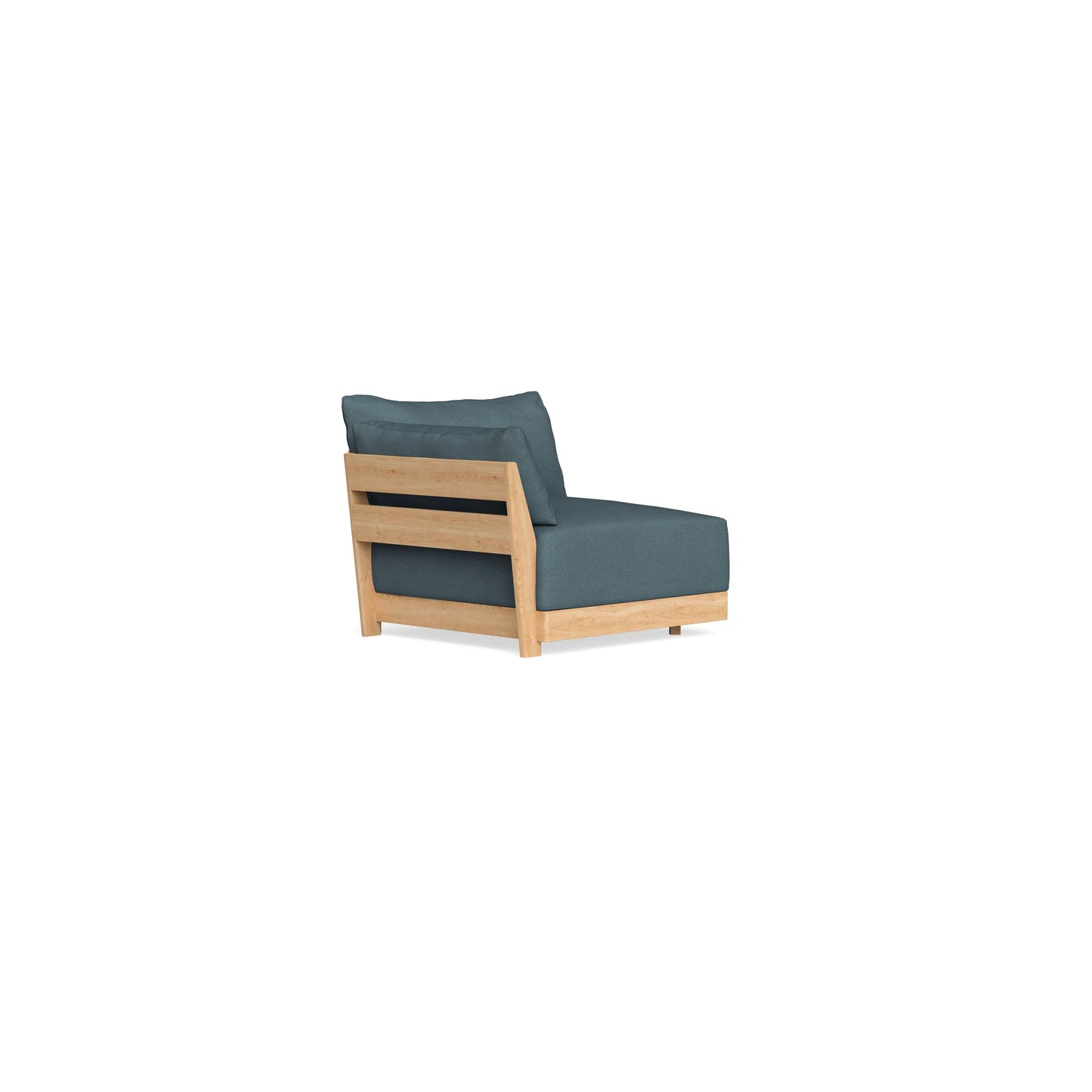 Modular Bondi Latte End Chair in Slate Blue | Memory Foam Blend
