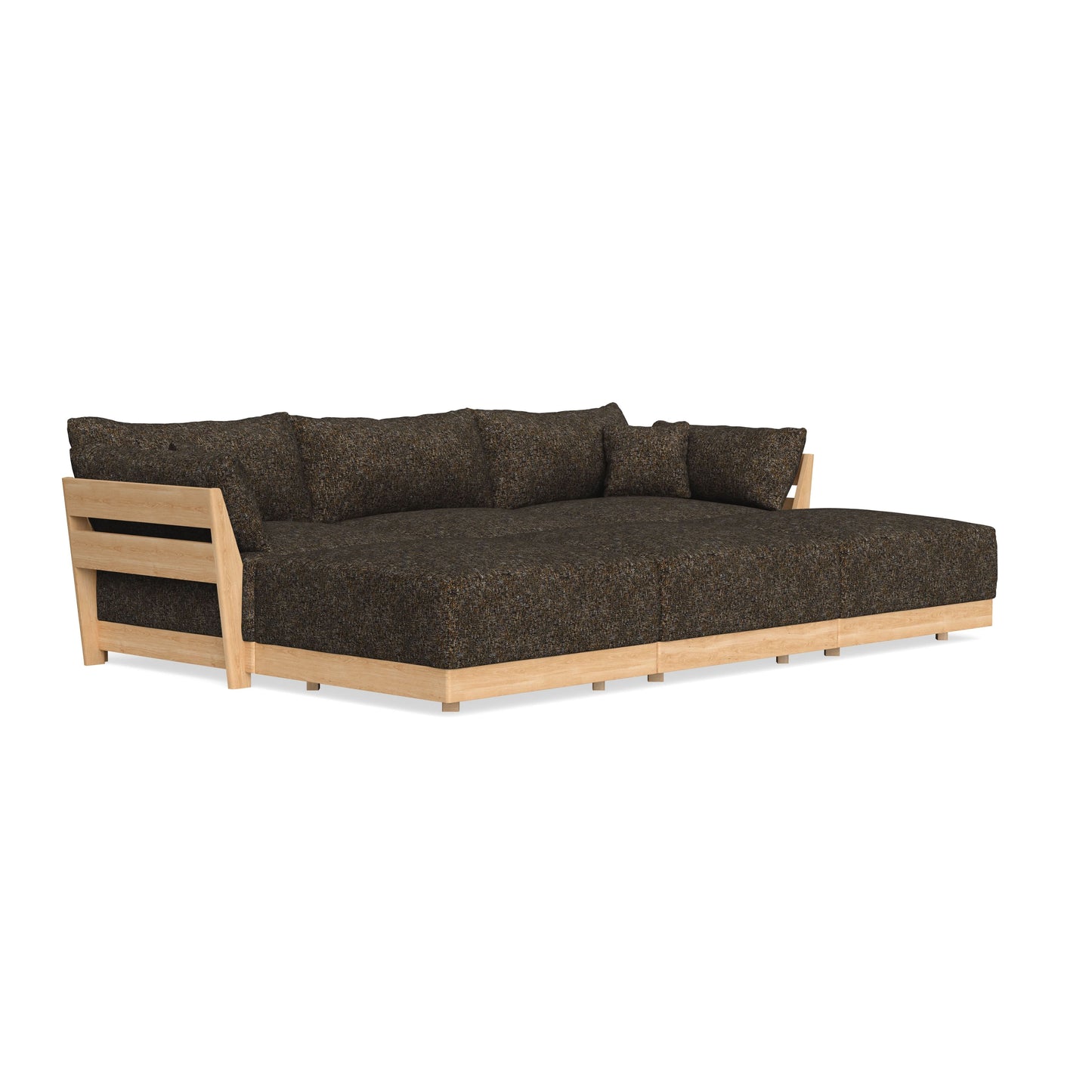 Modular Bondi Latte 3-Seater Daybed Sofa Sectional in Phantom | Memory Foam Blend