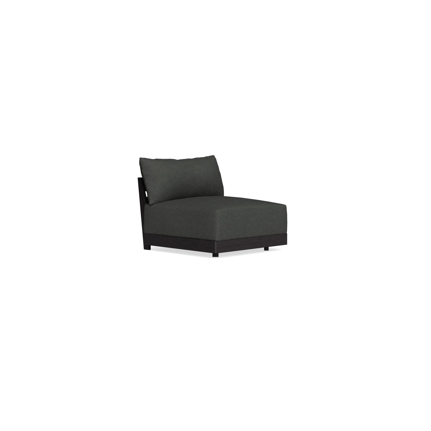 Modular Bondi Black Armless Chair in Raven Gray | Memory Foam Blend
