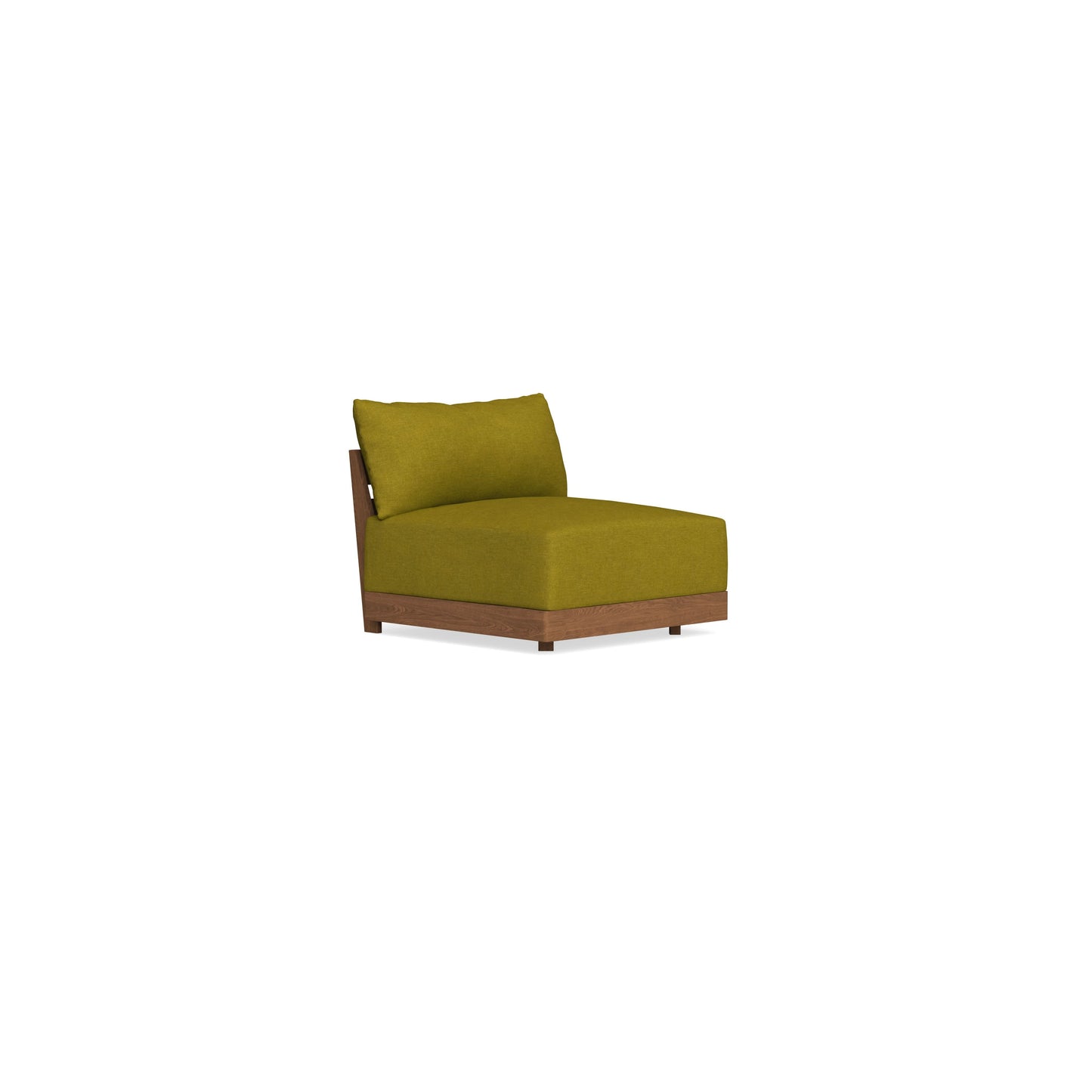 Modular Bondi Espresso Armless Chair in Olive Green | Memory Foam Blend