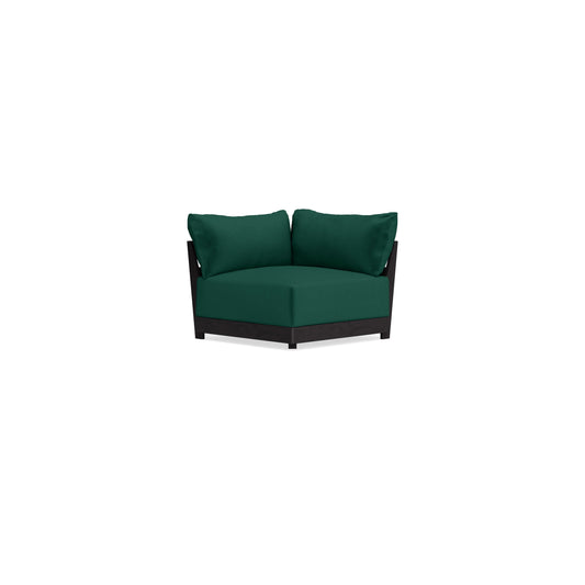 Modular Bondi Black Corner Chair in Evergreen | Memory Foam Blend