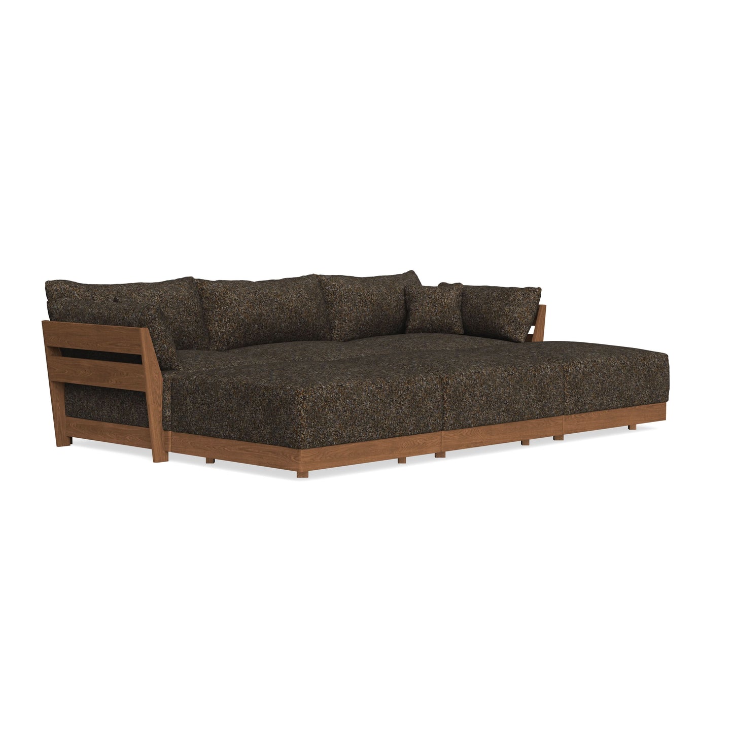 Modular Bondi Espresso 3-Seater Daybed Sofa Sectional in Phantom | Memory Foam Blend