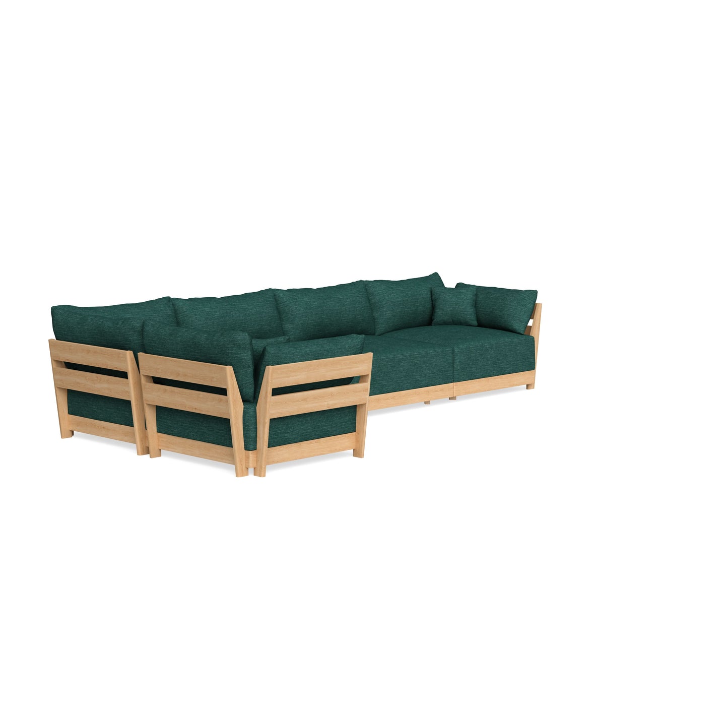 Slipcover Only - Modular Bondi 5-Seater L-Sectional in Forest Green