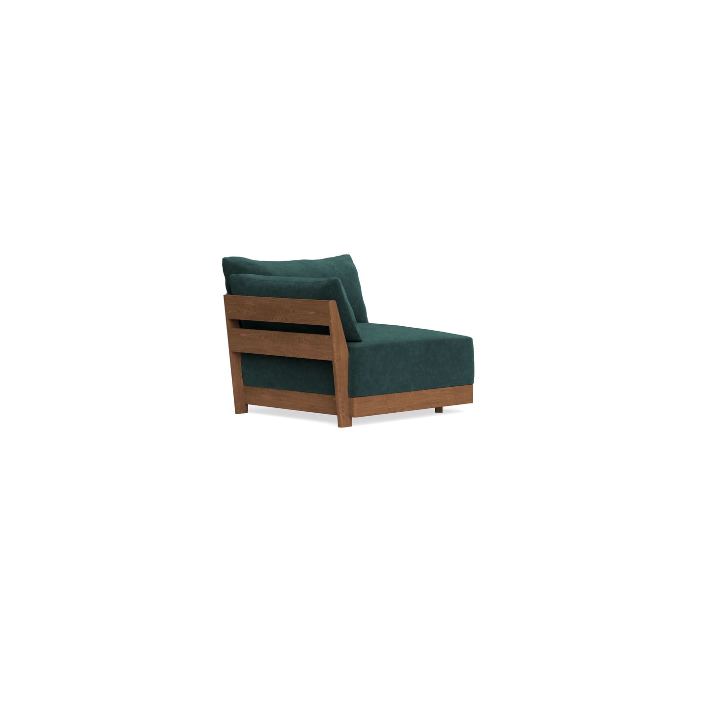Modular Bondi Espresso End Chair in Harbor Blue | Memory Foam Blend