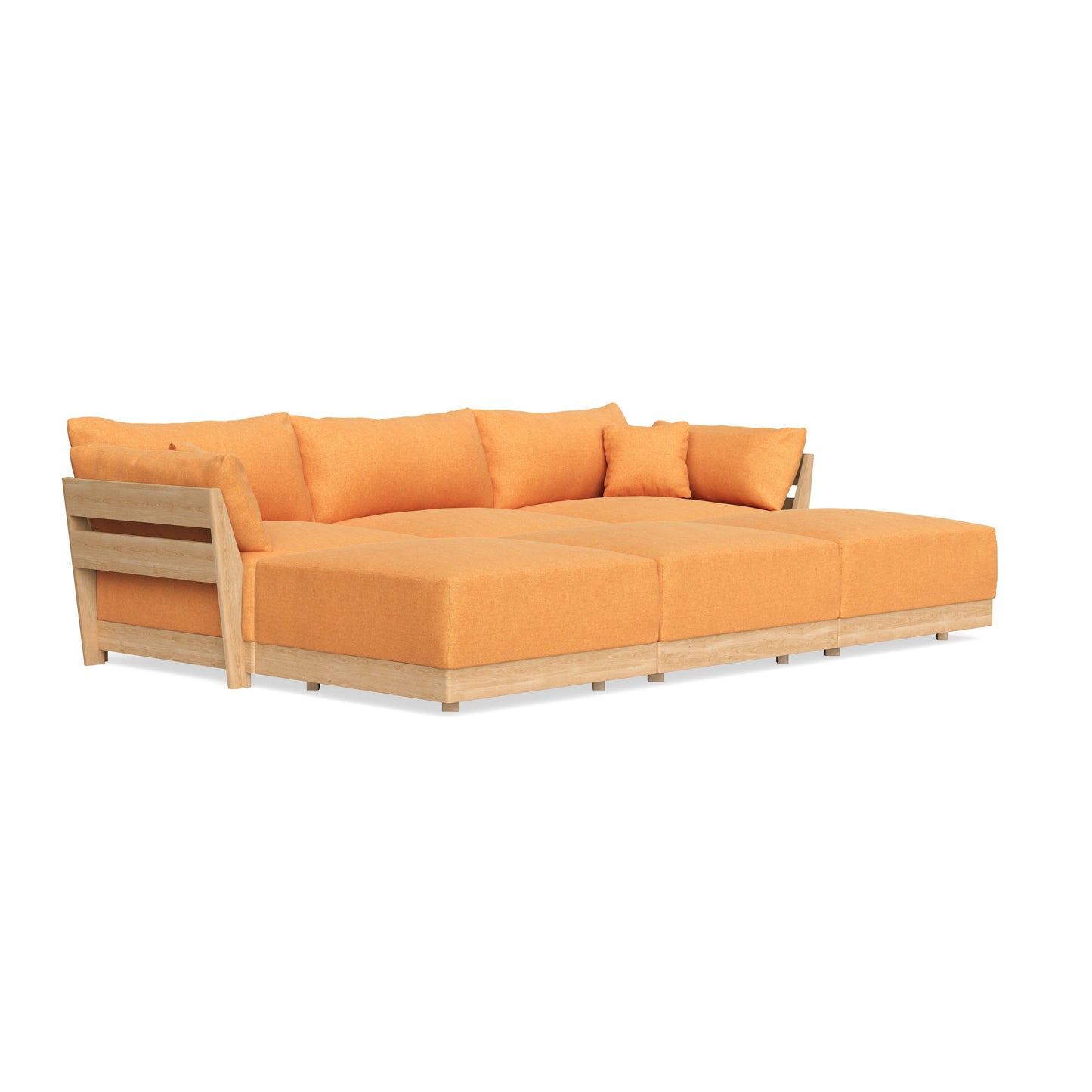 Slipcover Only - Modular Bondi 3-Seater Daybed Sofa Sectional in Tangerine