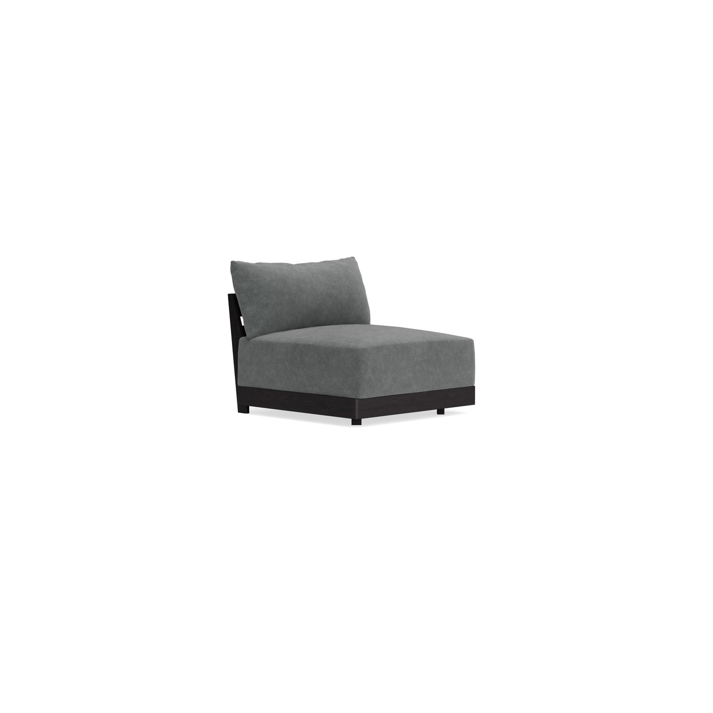 Modular Bondi Black Armless Chair in Chimney Gray | Memory Foam Blend