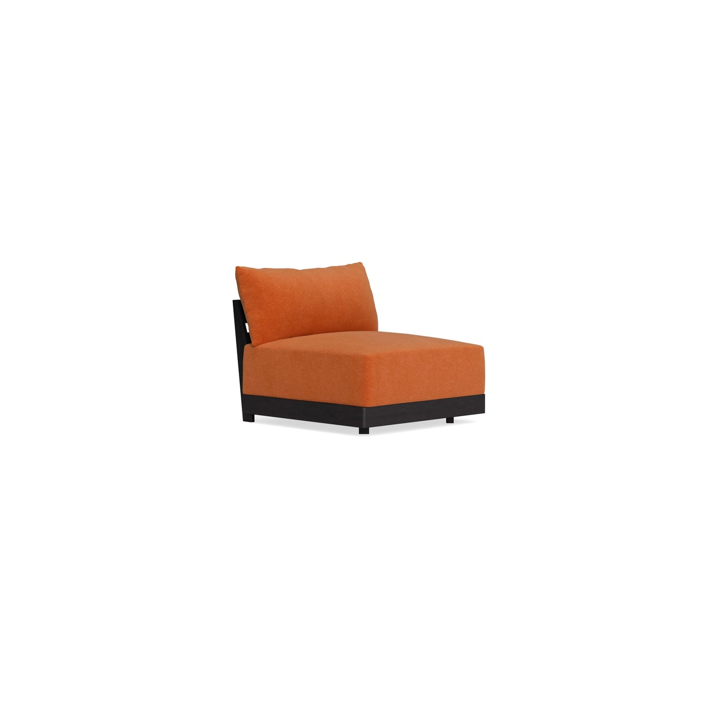 Modular Bondi Black Armless Chair in Terracotta | Memory Foam Blend