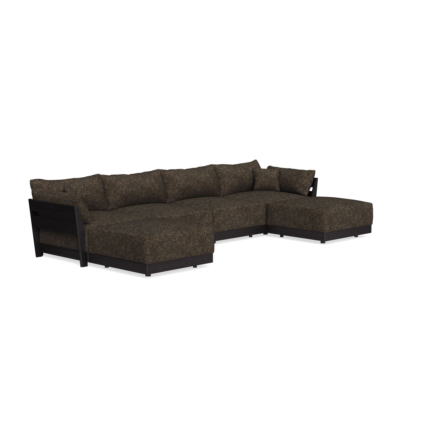 Modular Bondi Black 4-Seater U-Sectional in Phantom | Classic Blend