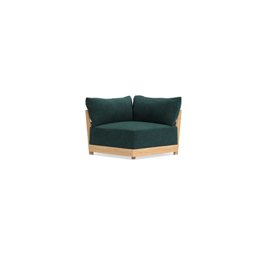 Modular Bondi Latte Corner Chair in Harbor Blue | Memory Foam Blend