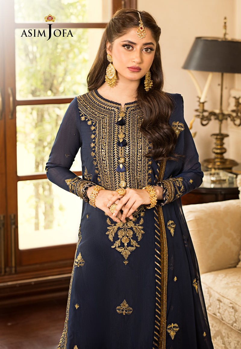AJJM-05 EMBROIDERED PAPER COTTON , ORGANZA 3 PCS
