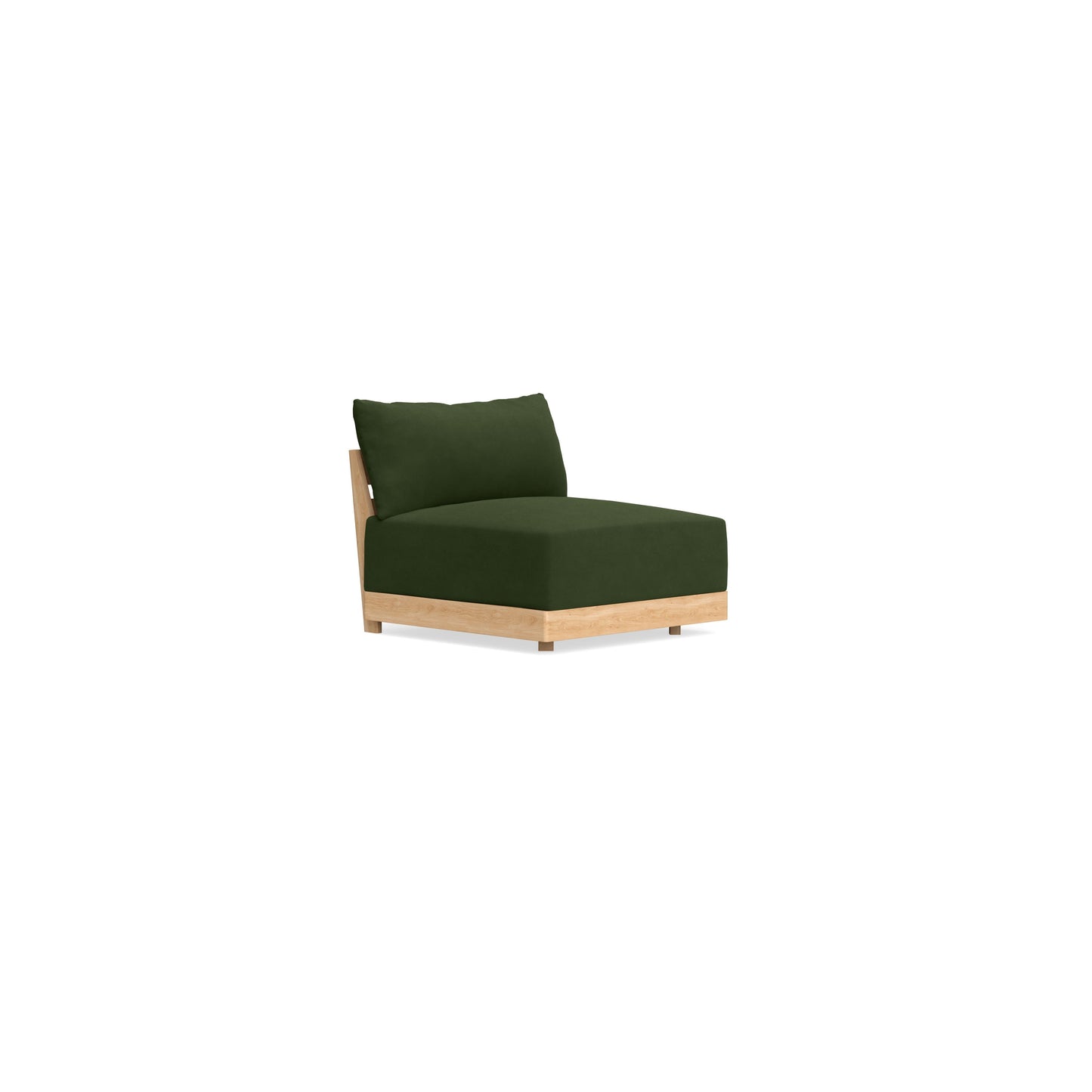 Modular Bondi Latte Armless Chair in Tuscan Green | Memory Foam Blend