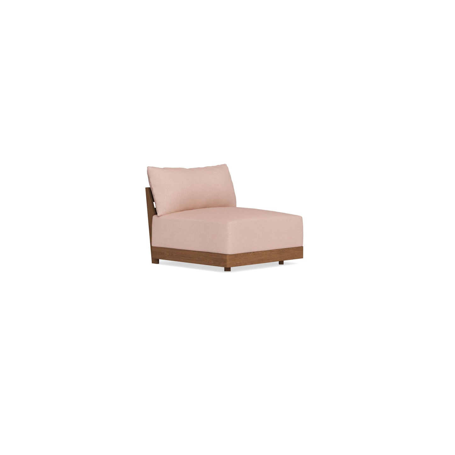 Modular Bondi Espresso Armless Chair in Rose Quartz | Memory Foam Blend