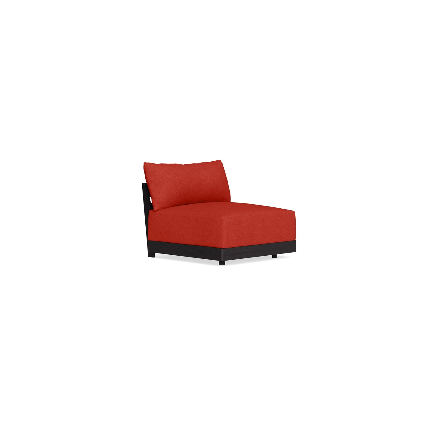 Modular Bondi Black Armless Chair in Cayenne | Memory Foam Blend