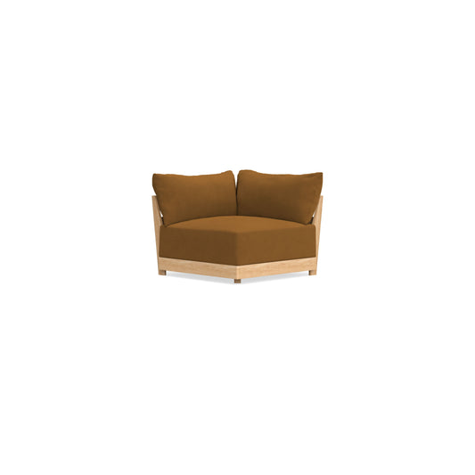 Modular Bondi Latte Corner Chair in Cognac | Memory Foam Blend
