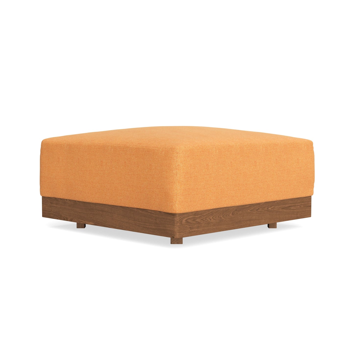 Modular Bondi Espresso Ottoman in Tangerine | Memory Foam Blend