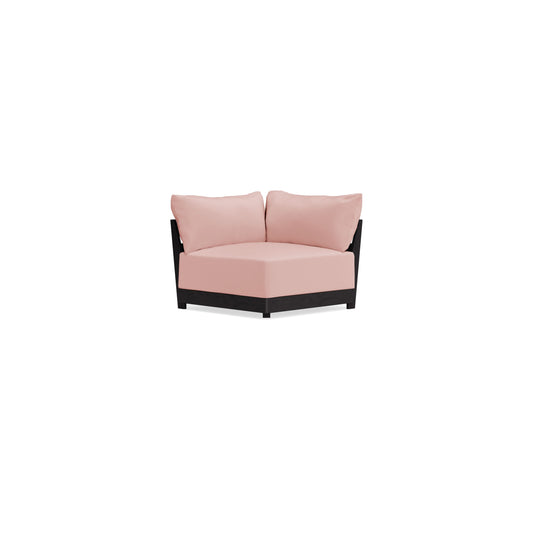 Modular Bondi Black Corner Chair in Powder Pink | Memory Foam Blend