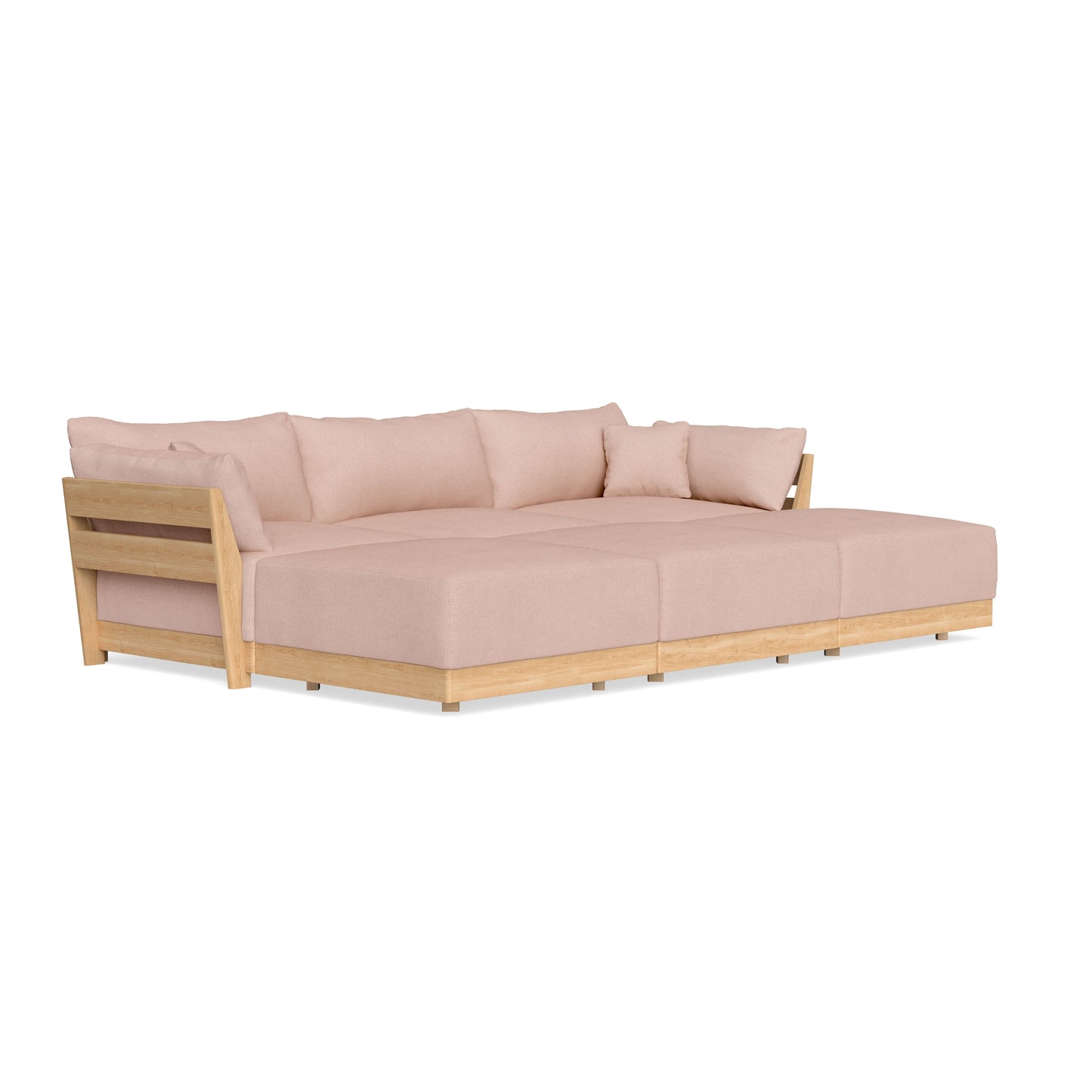 Slipcover Only - Modular Bondi 3-Seater Daybed Sofa Sectional in Rose Quartz