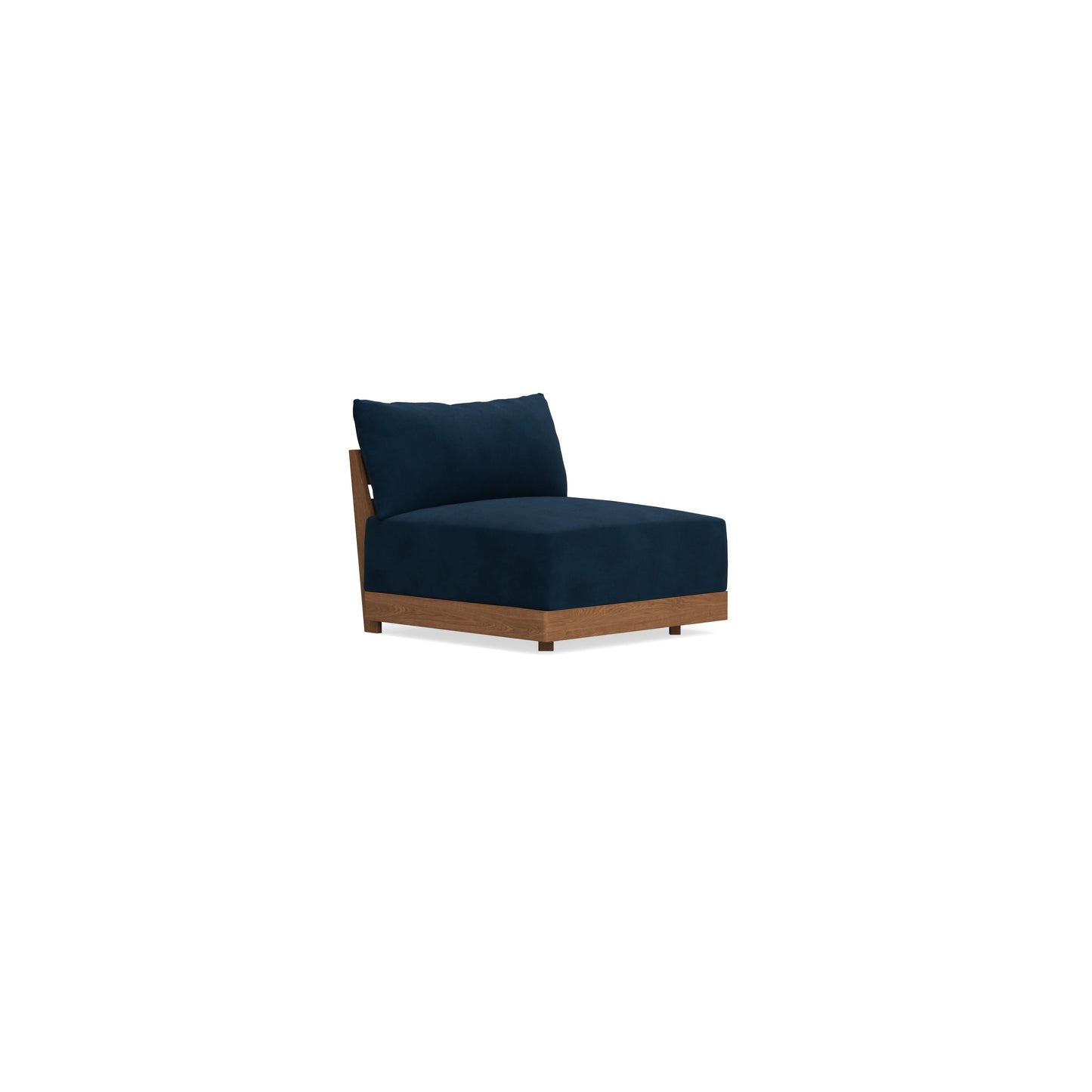 Modular Bondi Espresso Armless Chair in Royal Blue | Memory Foam Blend