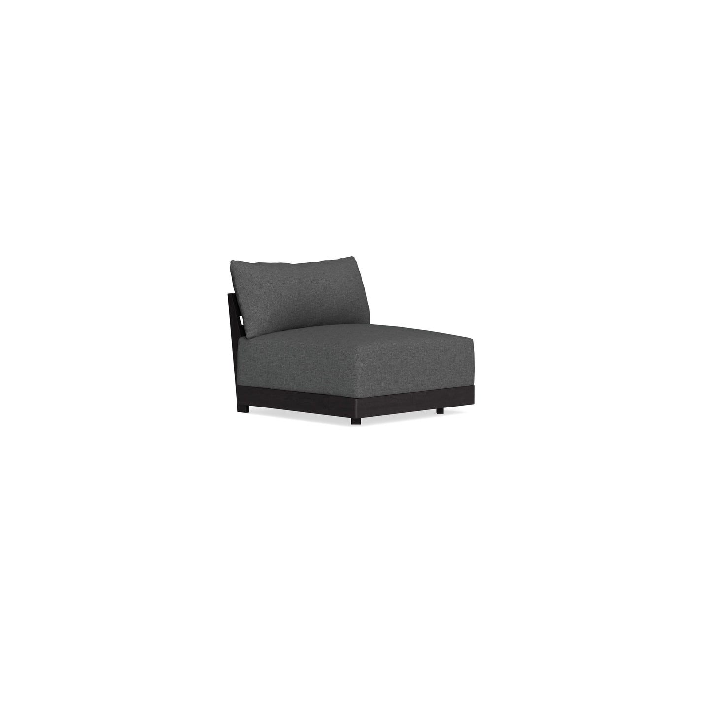 Modular Bondi Black Armless Chair in Pebble | Memory Foam Blend