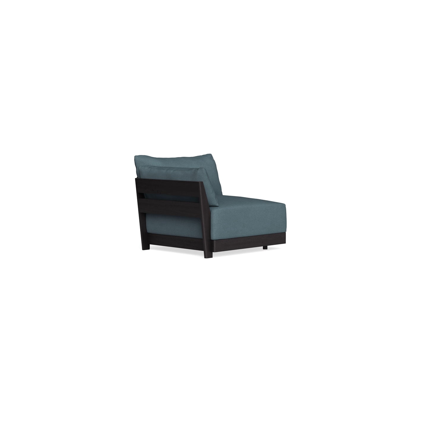 Modular Bondi Black End Chair in Slate Blue | Memory Foam Blend